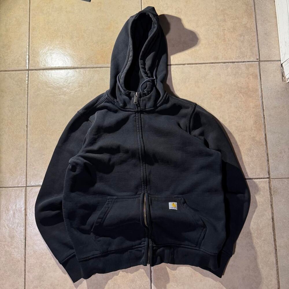 Y2k carhartt black zip up hoodie Size L in Womens